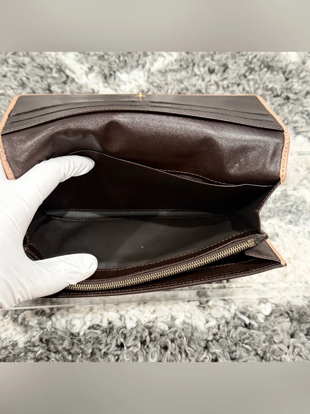 Preloved Authentic Vintage CELINE Macadam Triomphe Long Bifold Wallet Brown